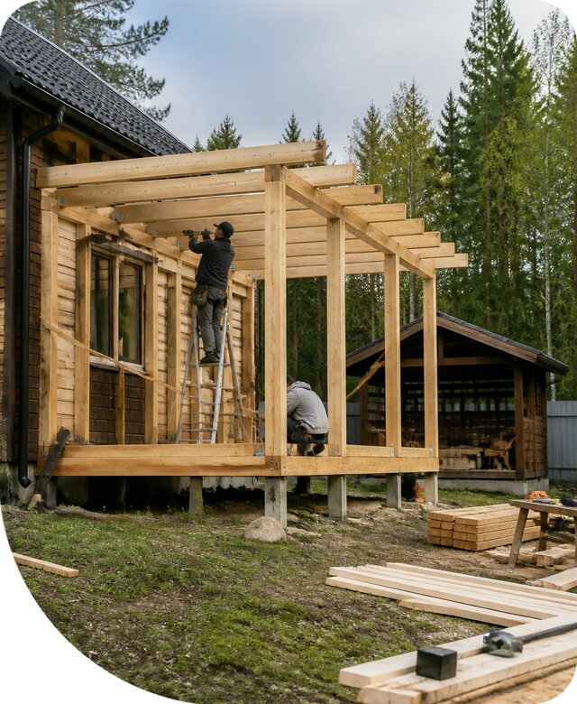 Строительство пристроек и построек на участке в Канаше