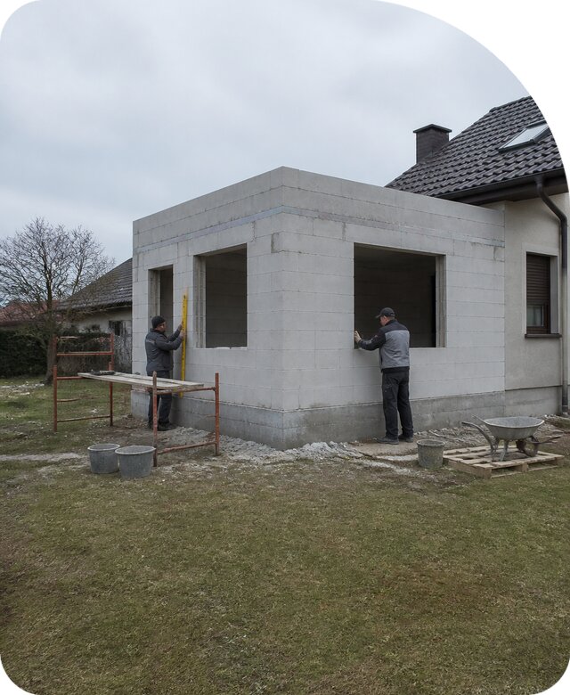 Пристройка из газобетона в Канаше по цене от 33384 р. | РадиДОМА-Кна
